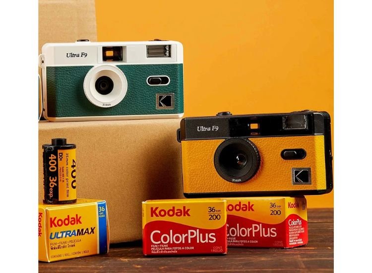 Câmera de Filme Original Kodak 35mm Ultra F9 com Foco Livre Reutilizável, Flash Embutido, Disponível em Múltiplas Cores, com Embalagem. Portátil, Mini e Fofa, um Presente Ideal.
