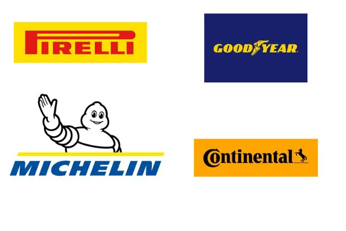 marcas de pneus logo michellin pirelli continental